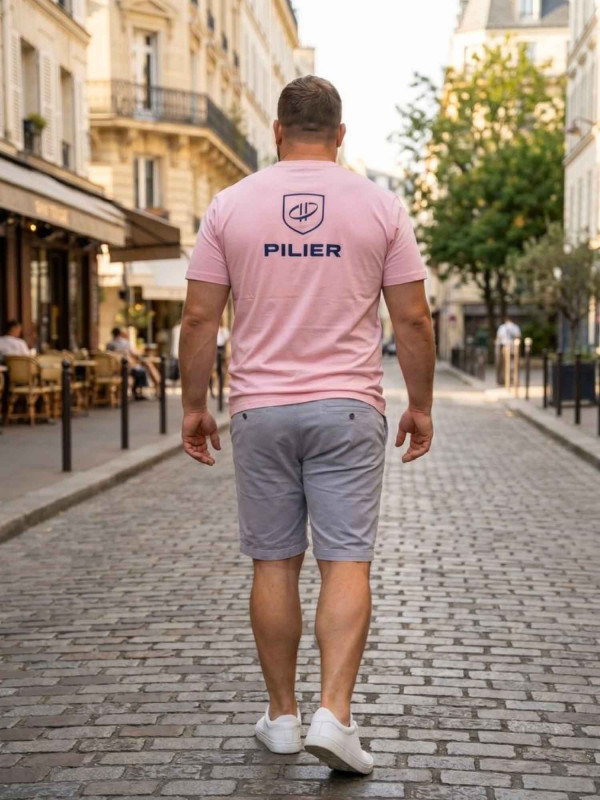 T-shirt grandes tailles imprimé Pilier dans le dos - Rose