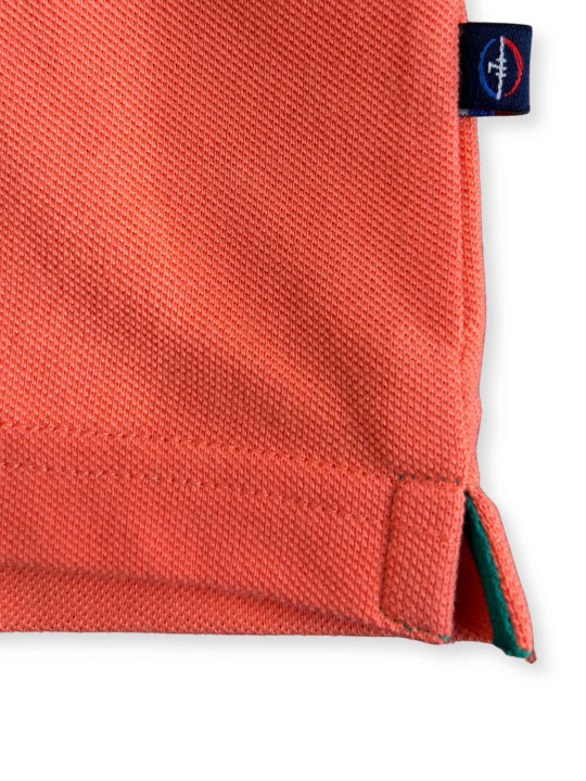 Polo brodé Beach Rugby tropical finitions contrastées - Orange