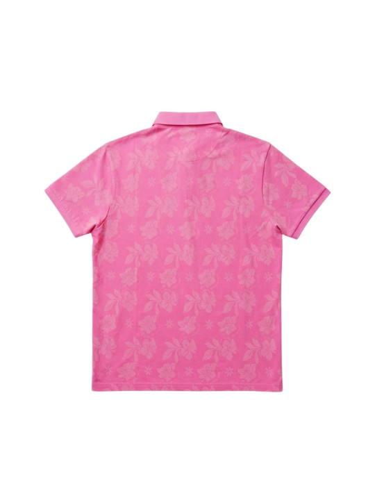 Polo à motifs hibiscus impression laser - Rose
