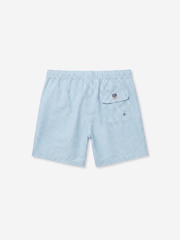 Short de bain rayé - bleu ciel et blanc
