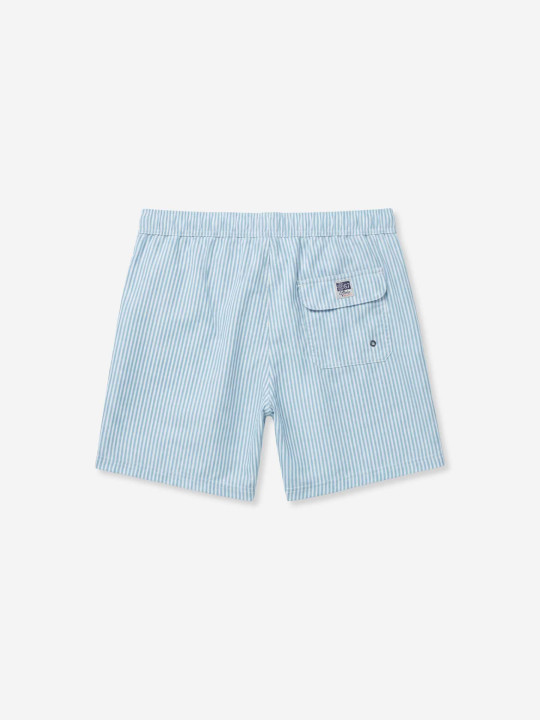 Short de bain rayé - bleu ciel et blanc