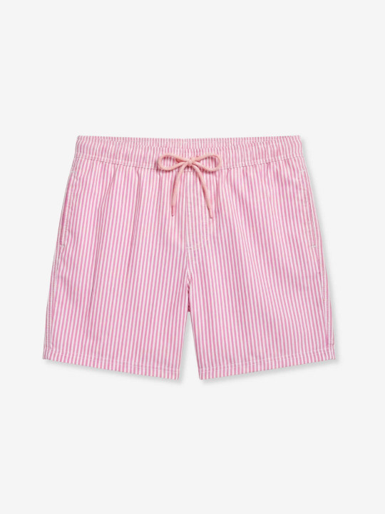 Short de bain rayé - rose et blanc