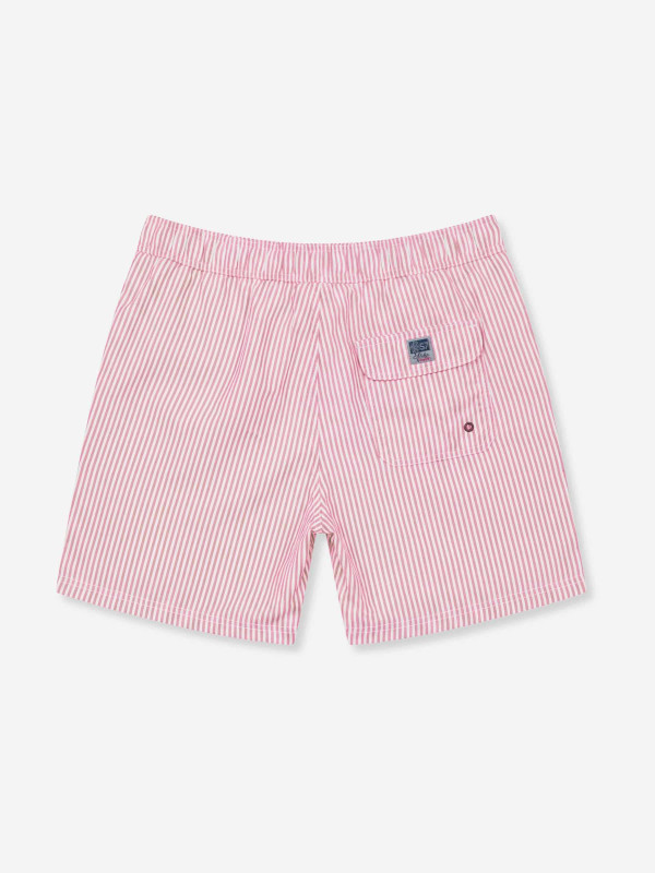 Short de bain rayé - rose et blanc