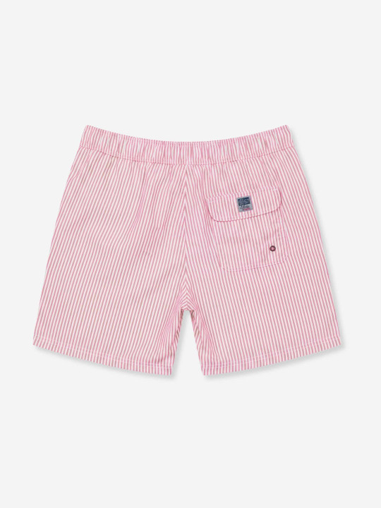 Short de bain rayé - rose et blanc