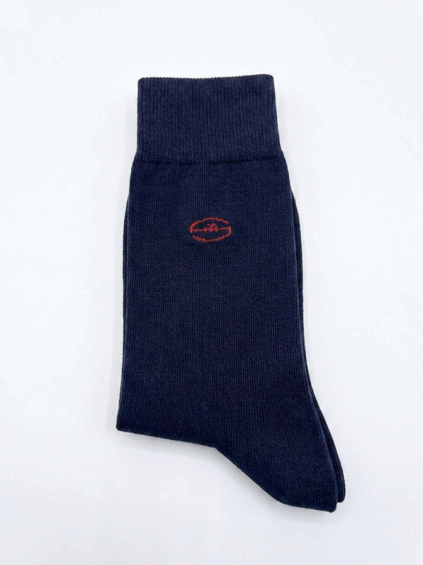 Chaussettes unies avec logo S7 Rugby - Bleu marine
