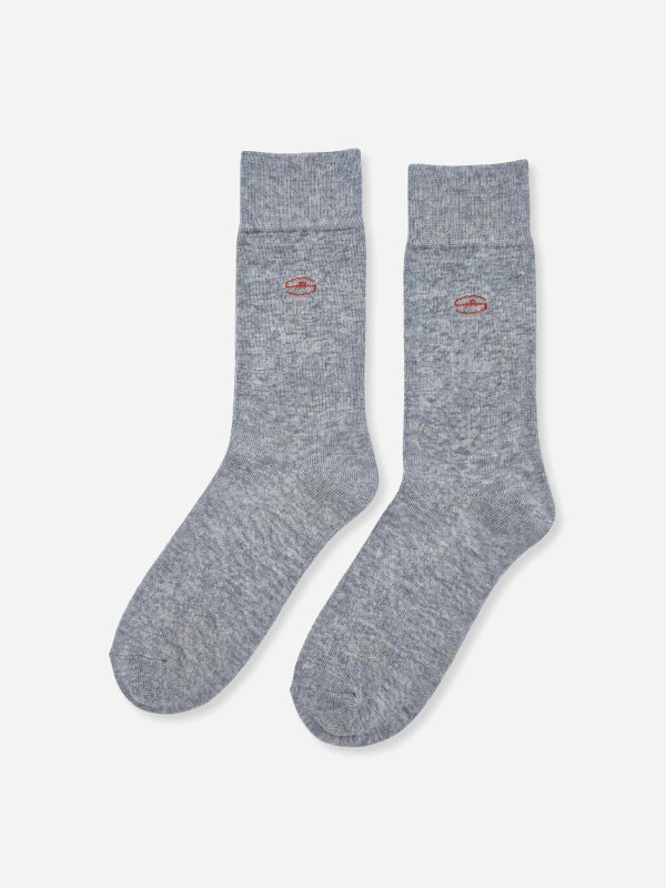 Chaussettes unies avec logo S7 Rugby - Gris chiné