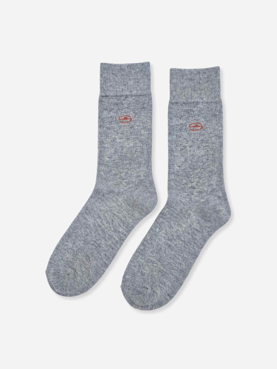 Chaussettes unies avec logo S7 Rugby - Gris chiné