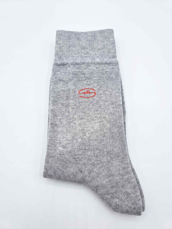 Chaussettes unies avec logo S7 Rugby - Gris chiné