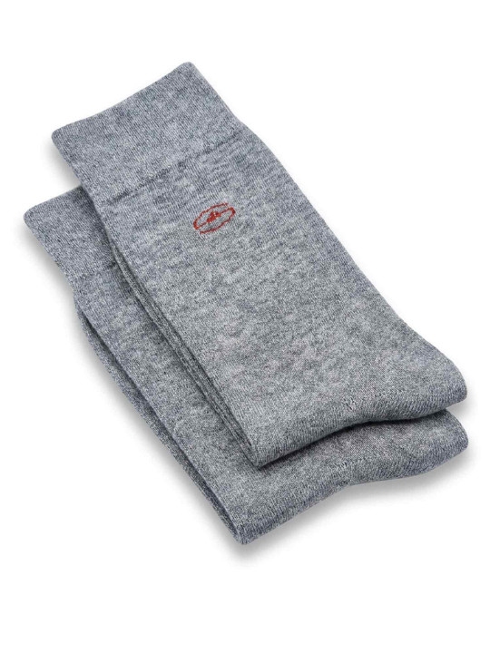 Chaussettes unies avec logo S7 Rugby - Gris chiné