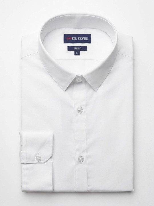 La chemise manches longues en coton - Blanc