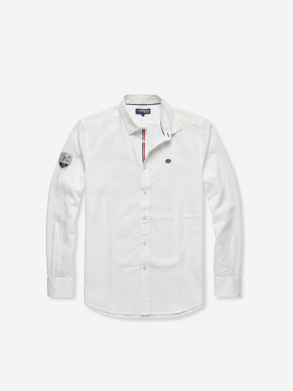 Chemise manches longues écussons - Blanc