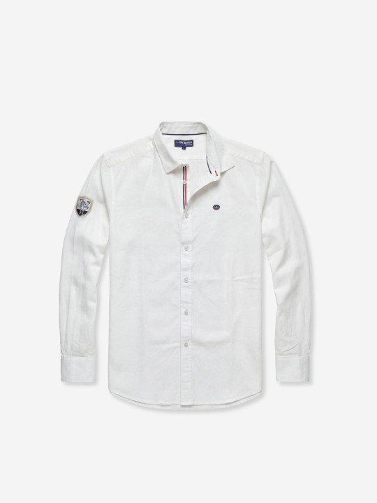 Chemise manches longues écussons - Blanc