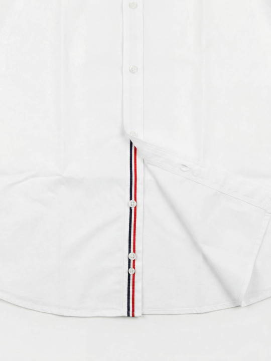 Chemise brodée à manches longues en coton - Blanc