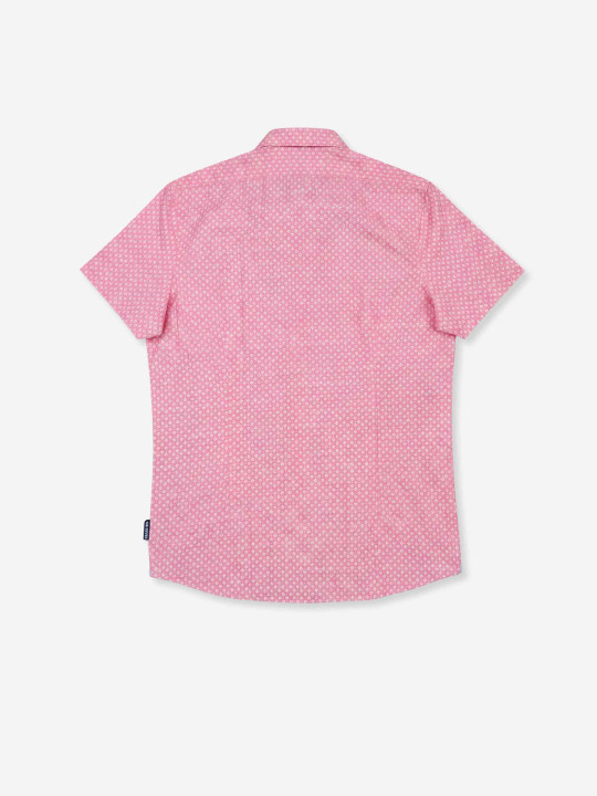 Chemise manches courtes à petits motifs - Rose
