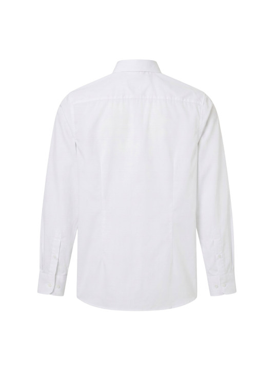 Chemise classique en coton stretch à manches longues - Blanc