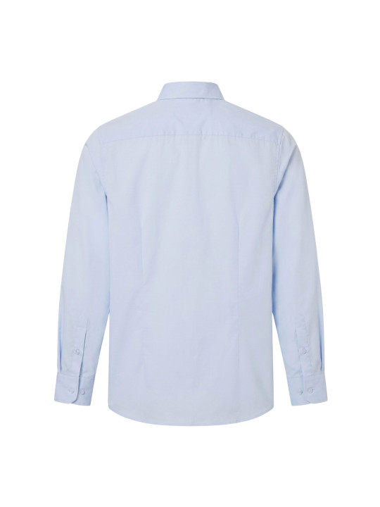 Chemise classique en coton stretch à manches longues - Bleu ciel