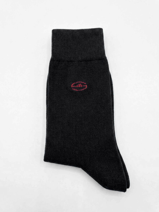 Chaussettes unies avec logo S7 Rugby - Noir