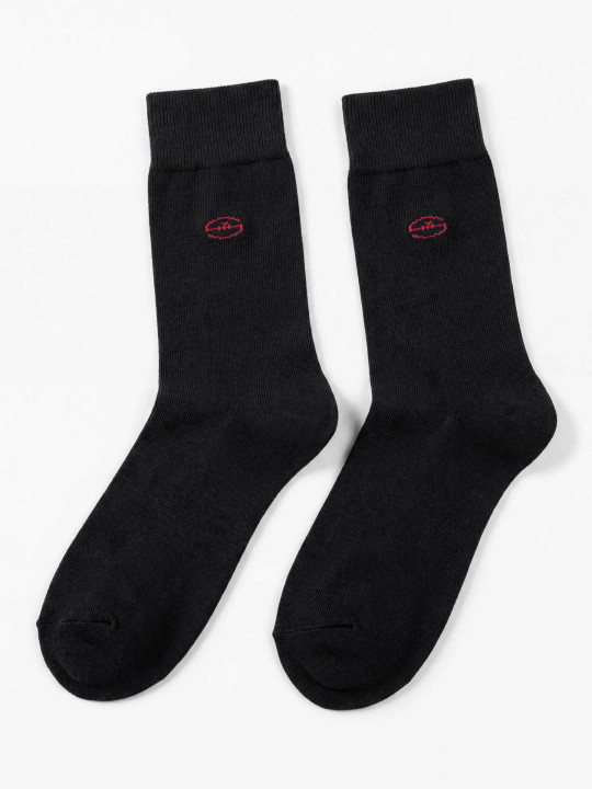 Chaussettes unies avec logo S7 Rugby - Noir