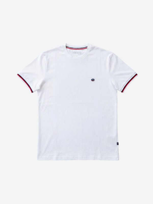 T-shirt col rond imprimé poitrine et dos Rugby Club - Blanc