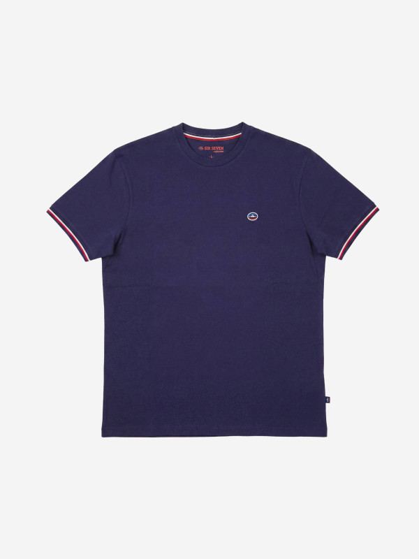 T-shirt col rond imprimé poitrine et dos Rugby Club - Bleu marine