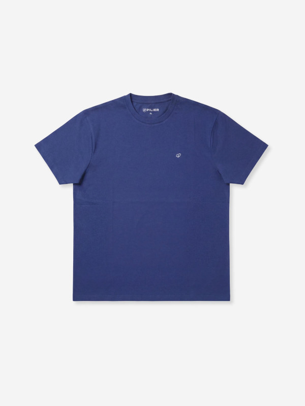 T-shirt grandes tailles imprimé Pilier dans le dos - Bleu marine