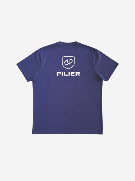 T-shirt grandes tailles imprimé Pilier dans le dos - Bleu marine