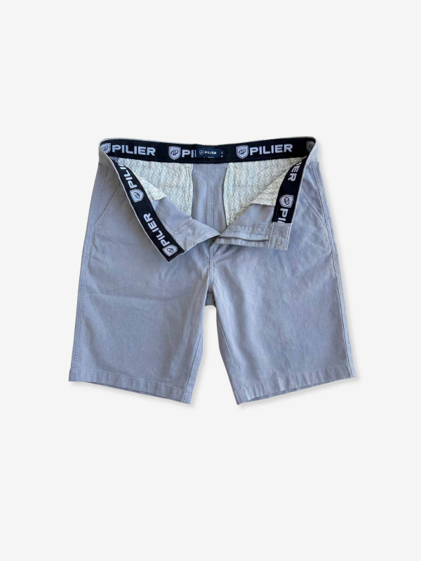 Bermuda en coton/élasthanne grandes tailles Pilier - Gris clair