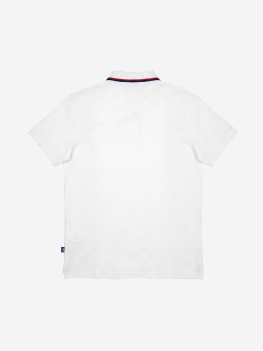Polo manches courtes à col contrasté - Blanc