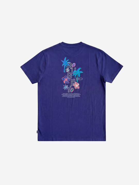 T-shirt imprimé dans le dos Rugby tropical - Bleu marine