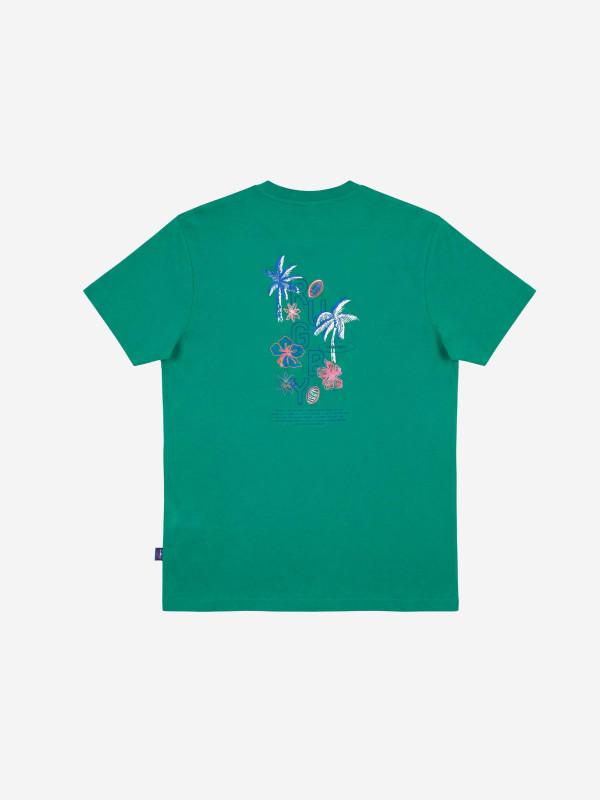 T-shirt imprimé dans le dos Rugby tropical - Vert