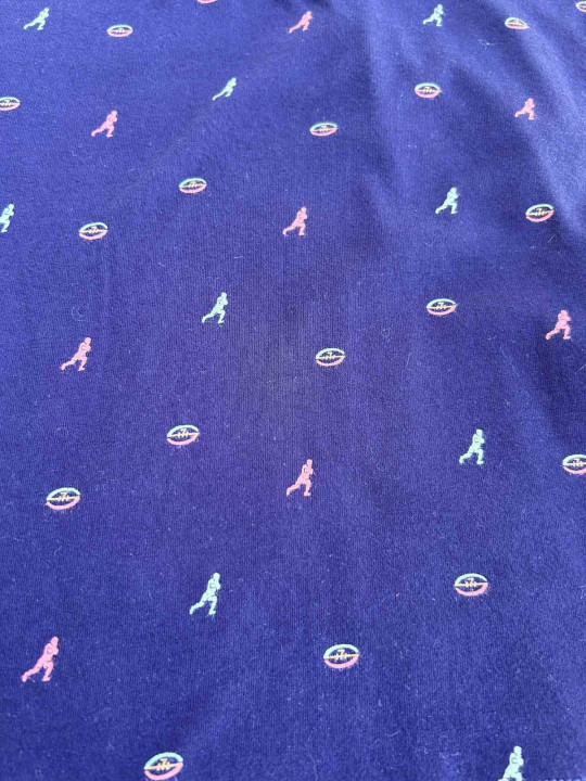 Polo imprimé manches courtes à petits motifs - Bleu marine