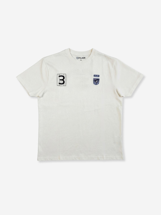 T-shirt grandes tailles à écussons brodés - Beige