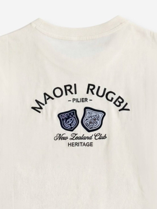 T-shirt grandes tailles à écussons brodés - Beige