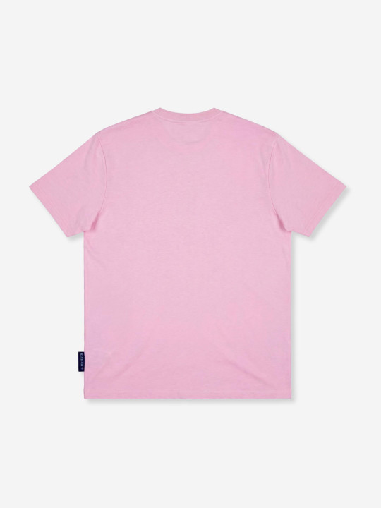 T-shirt col rond logo haute définition relief - Rose