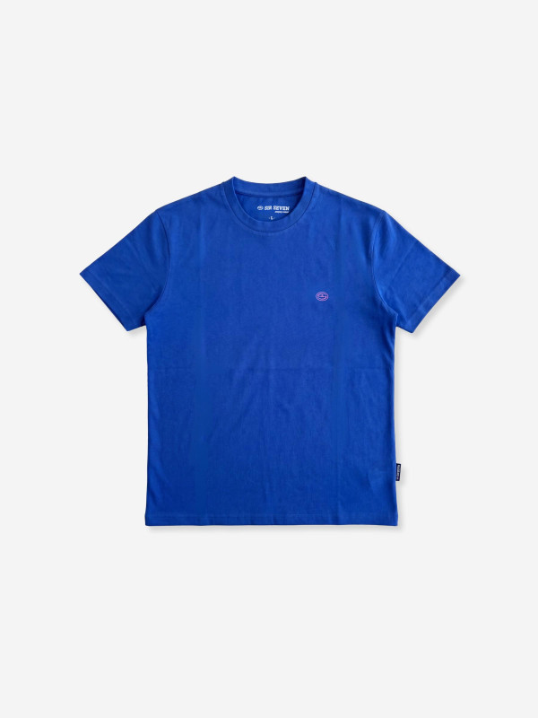 T-shirt col rond logo haute définition relief - Bleu pétrole