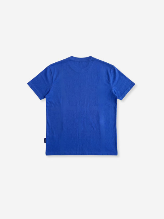T-shirt col rond logo haute définition relief - Bleu pétrole