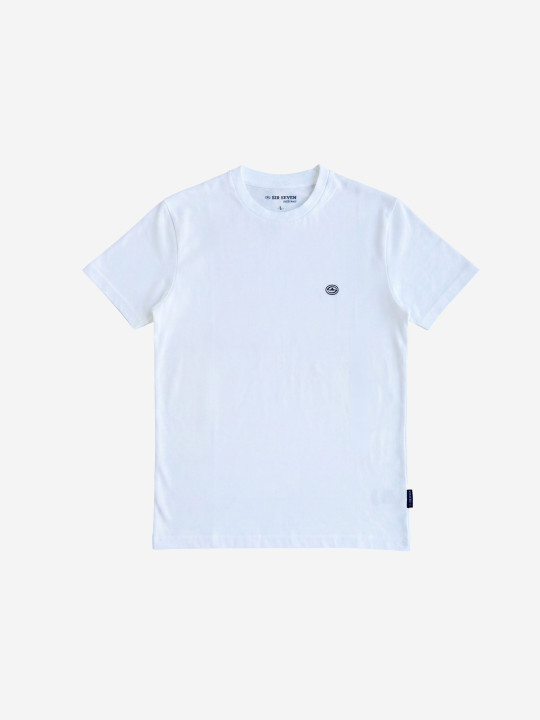 T-shirt col rond logo haute définition relief - Blanc