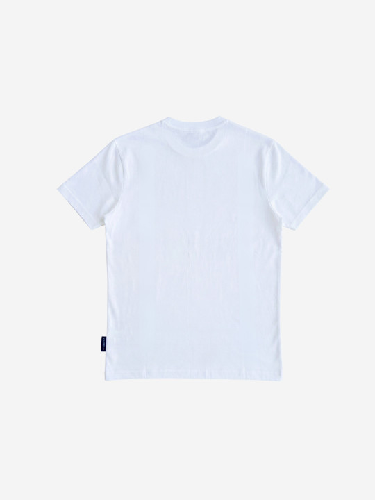 T-shirt col rond logo haute définition relief - Blanc