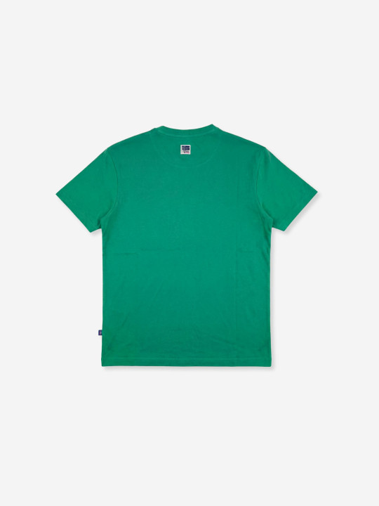 T-shirt col V avec poche poitrine et écusson - Vert