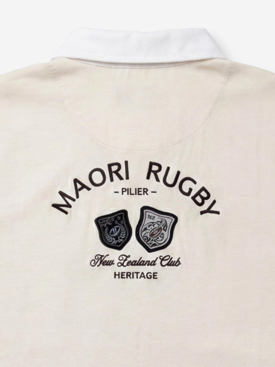 Polo Rugby Héritage grandes tailles Pilier à manches courtes - Beige