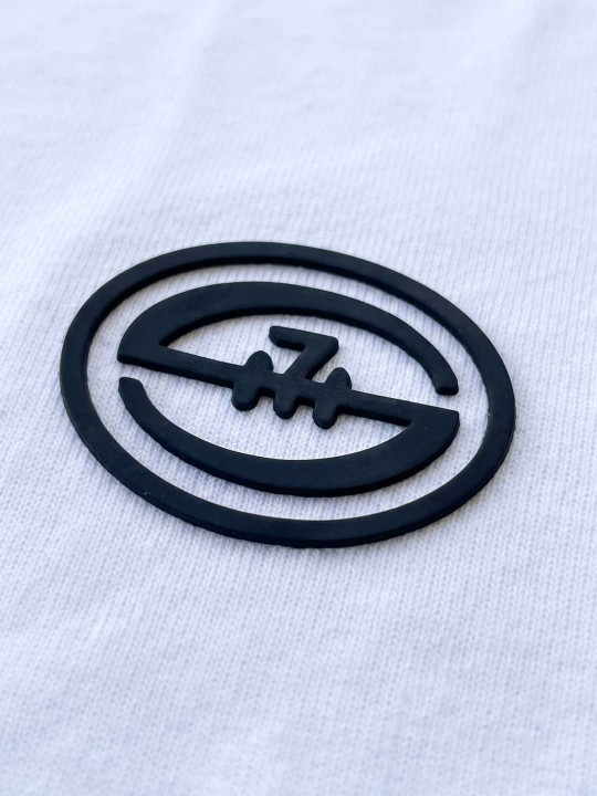 T-shirt col rond logo haute définition relief - Blanc