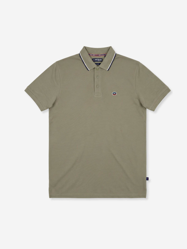 Polo manches courtes à col contrasté - Kaki