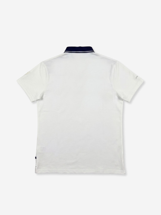 Polo manches courtes à rayures et empiècements contrastés – Bleu marine
