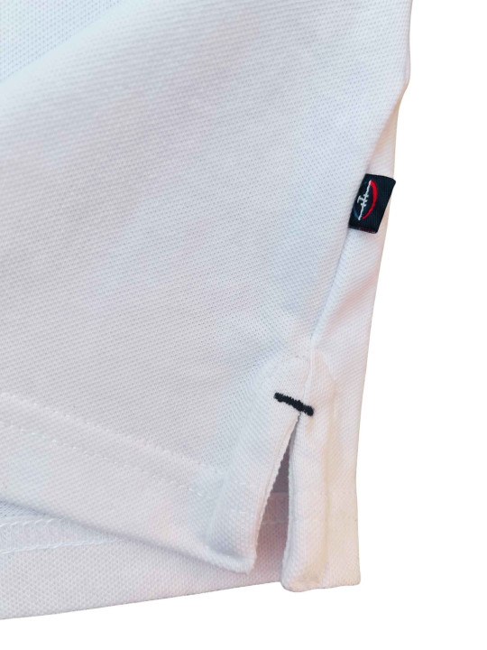 Polo manches courtes à rayures et empiècements contrastés – Bleu marine