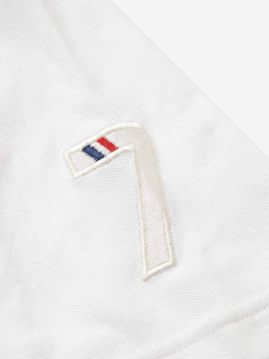 Polo manches courtes à rayures et empiècements contrastés – Rouge