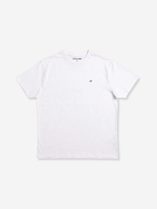 T-shirt grandes tailles imprimé Pilier dans le dos - Blanc