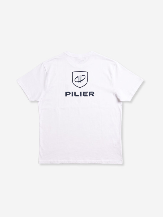 T-shirt grandes tailles imprimé Pilier dans le dos - Blanc