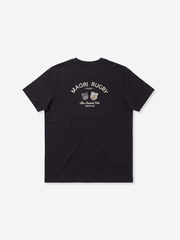 T-shirt grandes tailles à écussons brodés - Noir