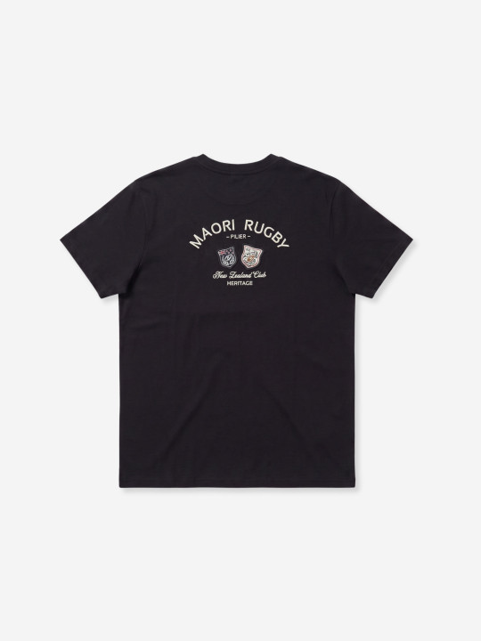 T-shirt grandes tailles à écussons brodés - Noir