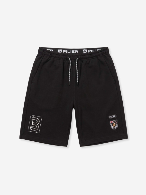 Bermuda en molleton avec ceinture confort élastiquée – Noir